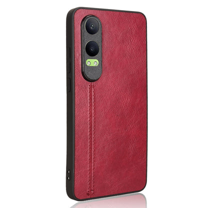 OPPO K12x Cow Pattern Sewing Back Cover Phone Case - Premium PU Leather Texture PC + TPU Shockproof Protective Case, Scratch Resistant Slim Lightweight Anti-Fingerprint Full Coverage Mobile Cover