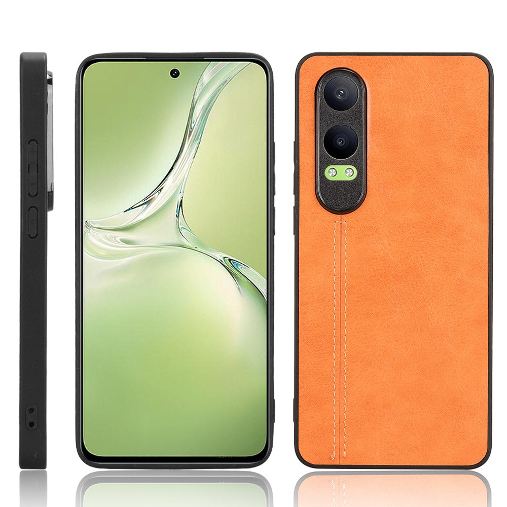 OPPO K12x Cow Pattern Sewing Back Cover Phone Case - Premium PU Leather Texture PC + TPU Shockproof Protective Case, Scratch Resistant Slim Lightweight Anti-Fingerprint Full Coverage Mobile Cover