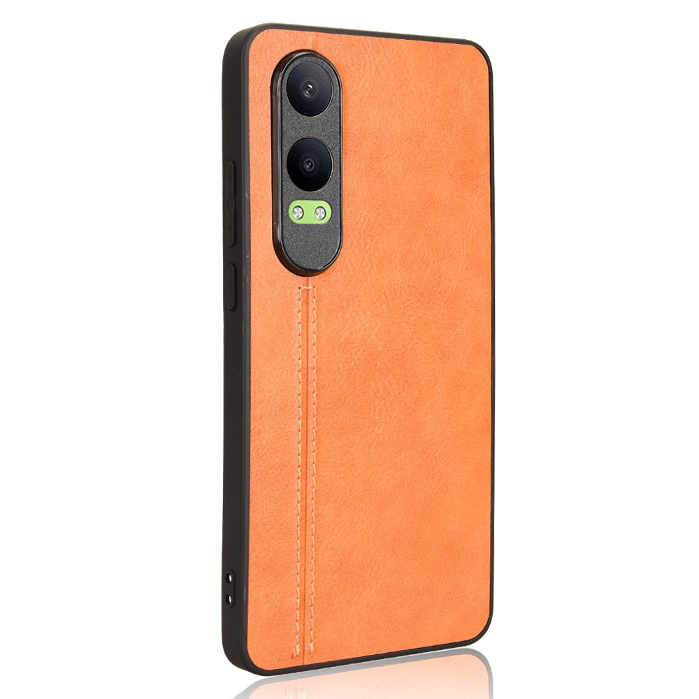 OPPO K12x Cow Pattern Sewing Back Cover Phone Case - Premium PU Leather Texture PC + TPU Shockproof Protective Case, Scratch Resistant Slim Lightweight Anti-Fingerprint Full Coverage Mobile Cover