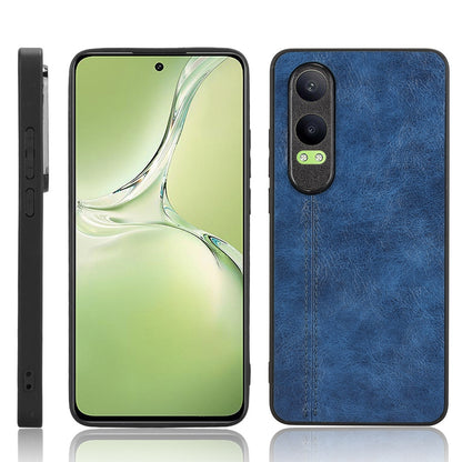 OPPO K12x Cow Pattern Sewing Back Cover Phone Case - Premium PU Leather Texture PC + TPU Shockproof Protective Case, Scratch Resistant Slim Lightweight Anti-Fingerprint Full Coverage Mobile Cover