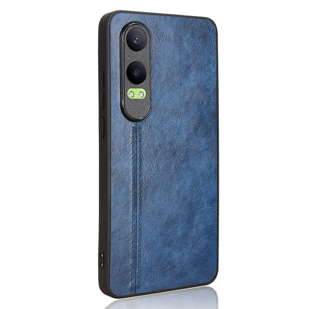 OPPO K12x Cow Pattern Sewing Back Cover Phone Case - Premium PU Leather Texture PC + TPU Shockproof Protective Case, Scratch Resistant Slim Lightweight Anti-Fingerprint Full Coverage Mobile Cover