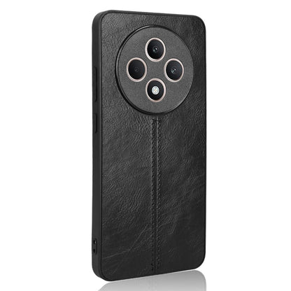 OPPO Reno12 F 5G Cow Pattern Sewing Back Cover Phone Case - Premium PU Leather Texture PC + TPU Shockproof Protective Case, Scratch Resistant Slim Lightweight Anti-Fingerprint Full Coverage Mobile Cover