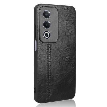 OPPO K12x 5G Cow Pattern Sewing Back Cover Phone Case - Premium PU Leather Texture PC + TPU Shockproof Protective Case, Scratch Resistant Slim Lightweight Anti-Fingerprint Full Coverage Mobile Cover
