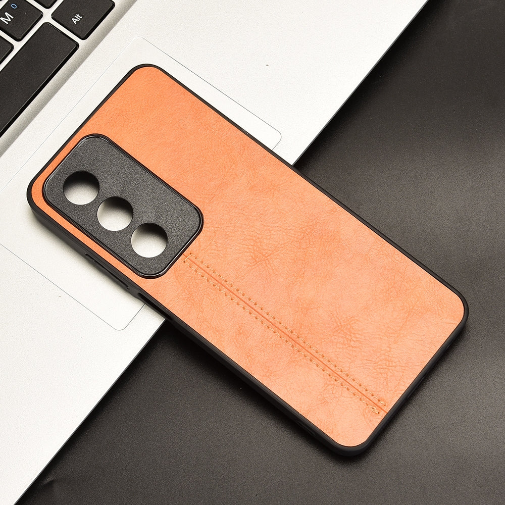 OPPO A3 Pro Global Cow Pattern Sewing Back Cover Phone Case - Premium PU Leather Texture PC + TPU Shockproof Protective Case, Scratch Resistant Slim Lightweight Anti-Fingerprint Full Coverage Mobile Cover