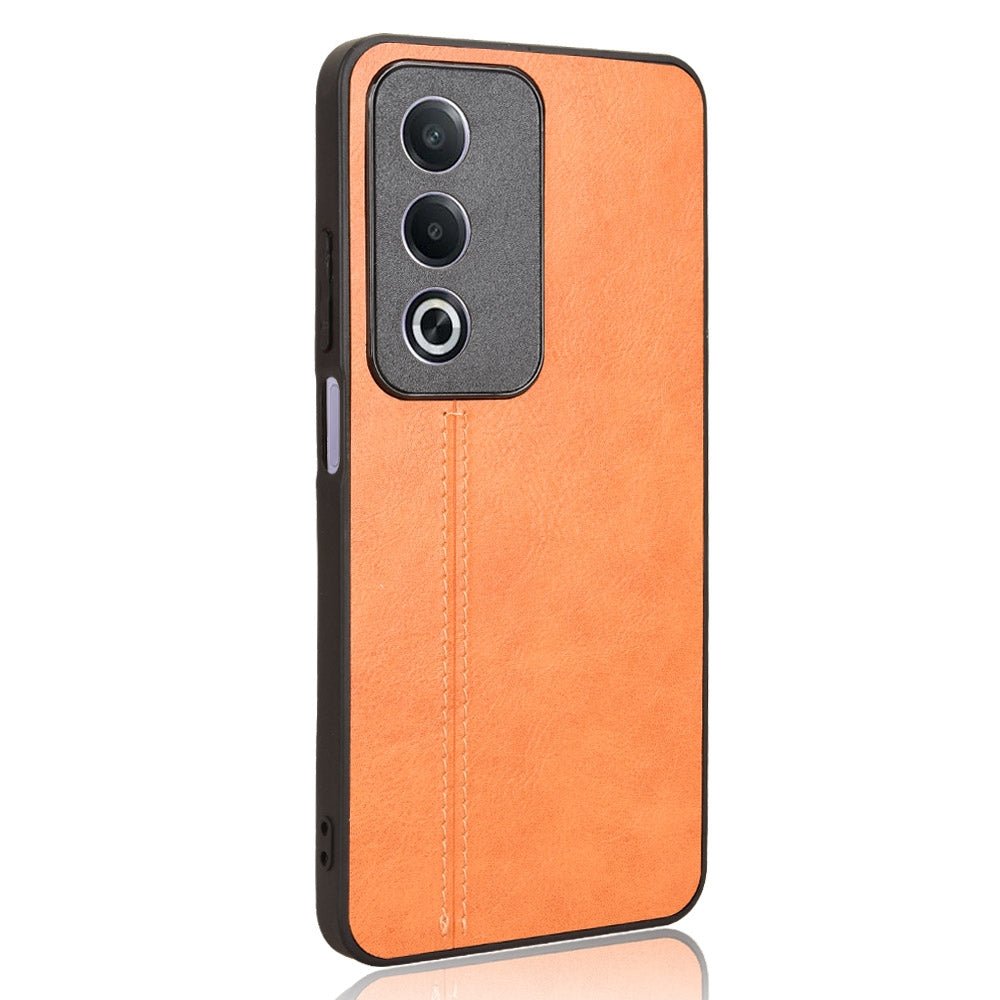 OPPO A3 Pro Global Cow Pattern Sewing Back Cover Phone Case - Premium PU Leather Texture PC + TPU Shockproof Protective Case, Scratch Resistant Slim Lightweight Anti-Fingerprint Full Coverage Mobile Cover