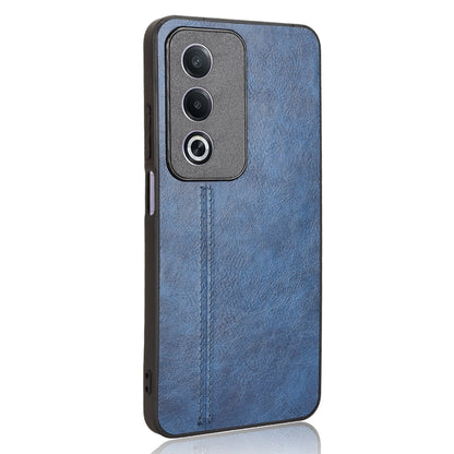 OPPO K12x 5G Cow Pattern Sewing Back Cover Phone Case - Premium PU Leather Texture PC + TPU Shockproof Protective Case, Scratch Resistant Slim Lightweight Anti-Fingerprint Full Coverage Mobile Cover
