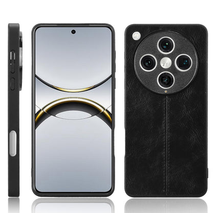 OPPO Find X8 Pro Cow Pattern Sewing Back Cover Phone Case - Premium PU Leather Texture PC + TPU Shockproof Protective Case, Scratch Resistant Slim Lightweight Anti-Fingerprint Full Coverage Mobile Cover