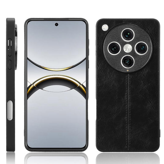 OPPO Find X8 Pro Cow Pattern Sewing Back Cover Phone Case - Premium PU Leather Texture PC + TPU Shockproof Protective Case, Scratch Resistant Slim Lightweight Anti-Fingerprint Full Coverage Mobile Cover