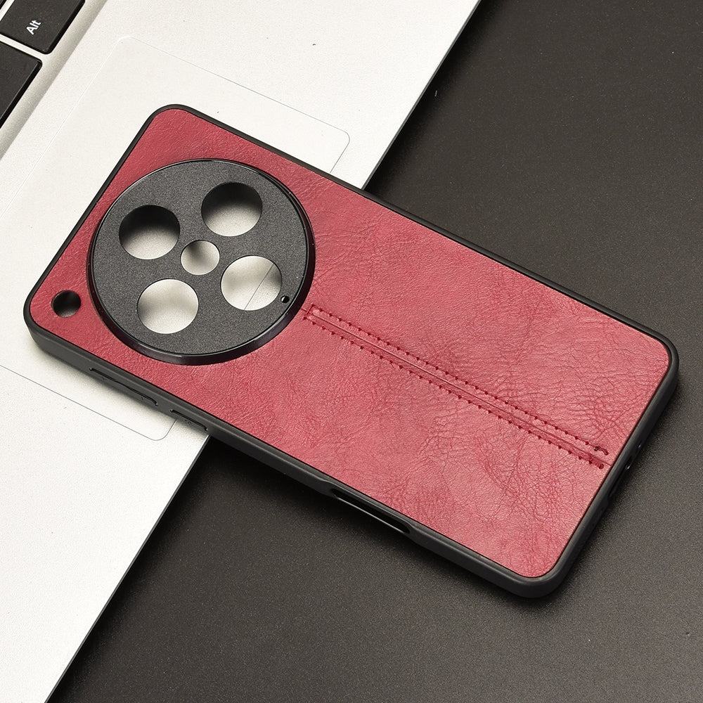OPPO Find X8 Pro Cow Pattern Sewing Back Cover Phone Case - Premium PU Leather Texture PC + TPU Shockproof Protective Case, Scratch Resistant Slim Lightweight Anti-Fingerprint Full Coverage Mobile Cover