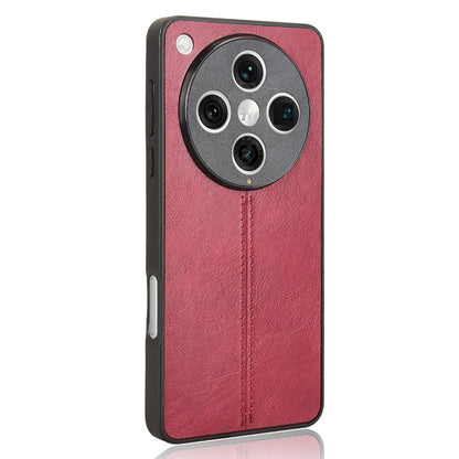 OPPO Find X8 Pro Cow Pattern Sewing Back Cover Phone Case - Premium PU Leather Texture PC + TPU Shockproof Protective Case, Scratch Resistant Slim Lightweight Anti-Fingerprint Full Coverage Mobile Cover