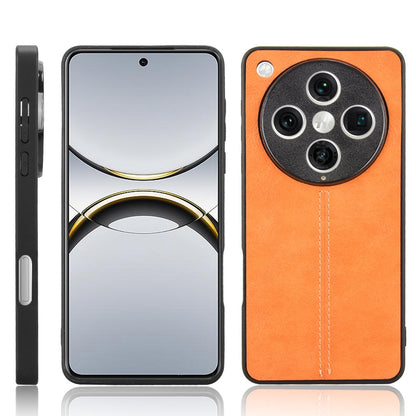 OPPO Find X8 Pro Cow Pattern Sewing Back Cover Phone Case - Premium PU Leather Texture PC + TPU Shockproof Protective Case, Scratch Resistant Slim Lightweight Anti-Fingerprint Full Coverage Mobile Cover