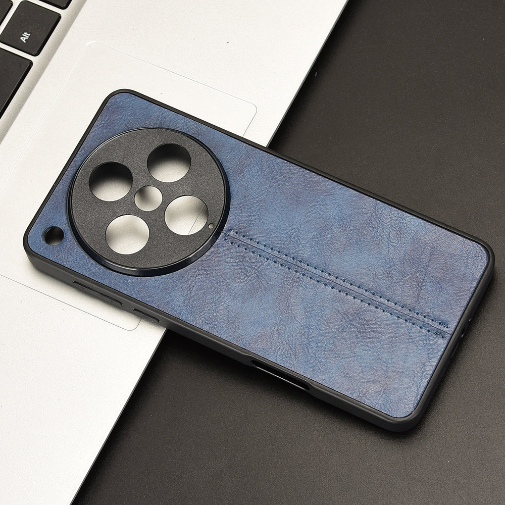 OPPO Find X8 Pro Cow Pattern Sewing Back Cover Phone Case - Premium PU Leather Texture PC + TPU Shockproof Protective Case, Scratch Resistant Slim Lightweight Anti-Fingerprint Full Coverage Mobile Cover