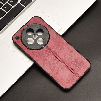 OPPO Find X8 Cow Pattern Sewing Back Cover Phone Case - Premium PU Leather Texture PC + TPU Shockproof Protective Case, Scratch Resistant Slim Lightweight Anti-Fingerprint Full Coverage Mobile Cover