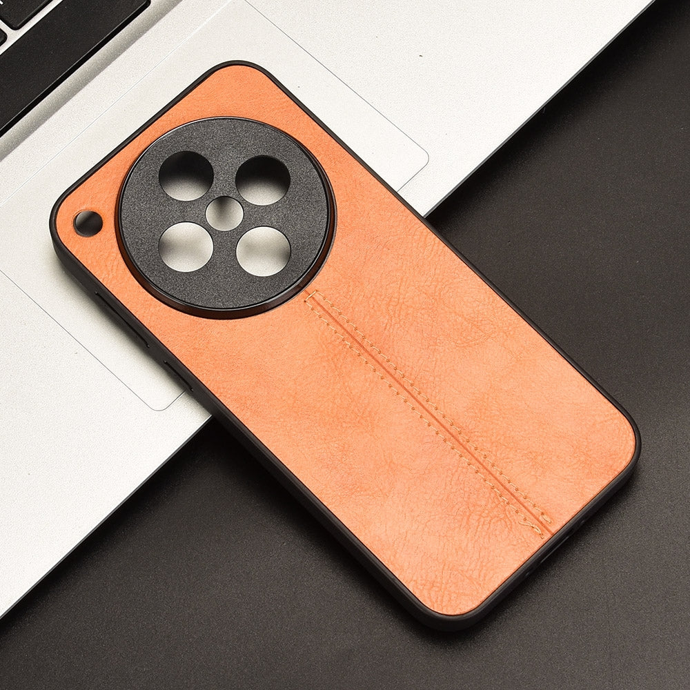 OPPO Find X8 Cow Pattern Sewing Back Cover Phone Case - Premium PU Leather Texture PC + TPU Shockproof Protective Case, Scratch Resistant Slim Lightweight Anti-Fingerprint Full Coverage Mobile Cover