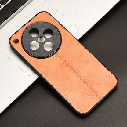 OPPO Find X8 Cow Pattern Sewing Back Cover Phone Case - Premium PU Leather Texture PC + TPU Shockproof Protective Case, Scratch Resistant Slim Lightweight Anti-Fingerprint Full Coverage Mobile Cover