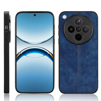 OPPO Find X8 Cow Pattern Sewing Back Cover Phone Case - Premium PU Leather Texture PC + TPU Shockproof Protective Case, Scratch Resistant Slim Lightweight Anti-Fingerprint Full Coverage Mobile Cover