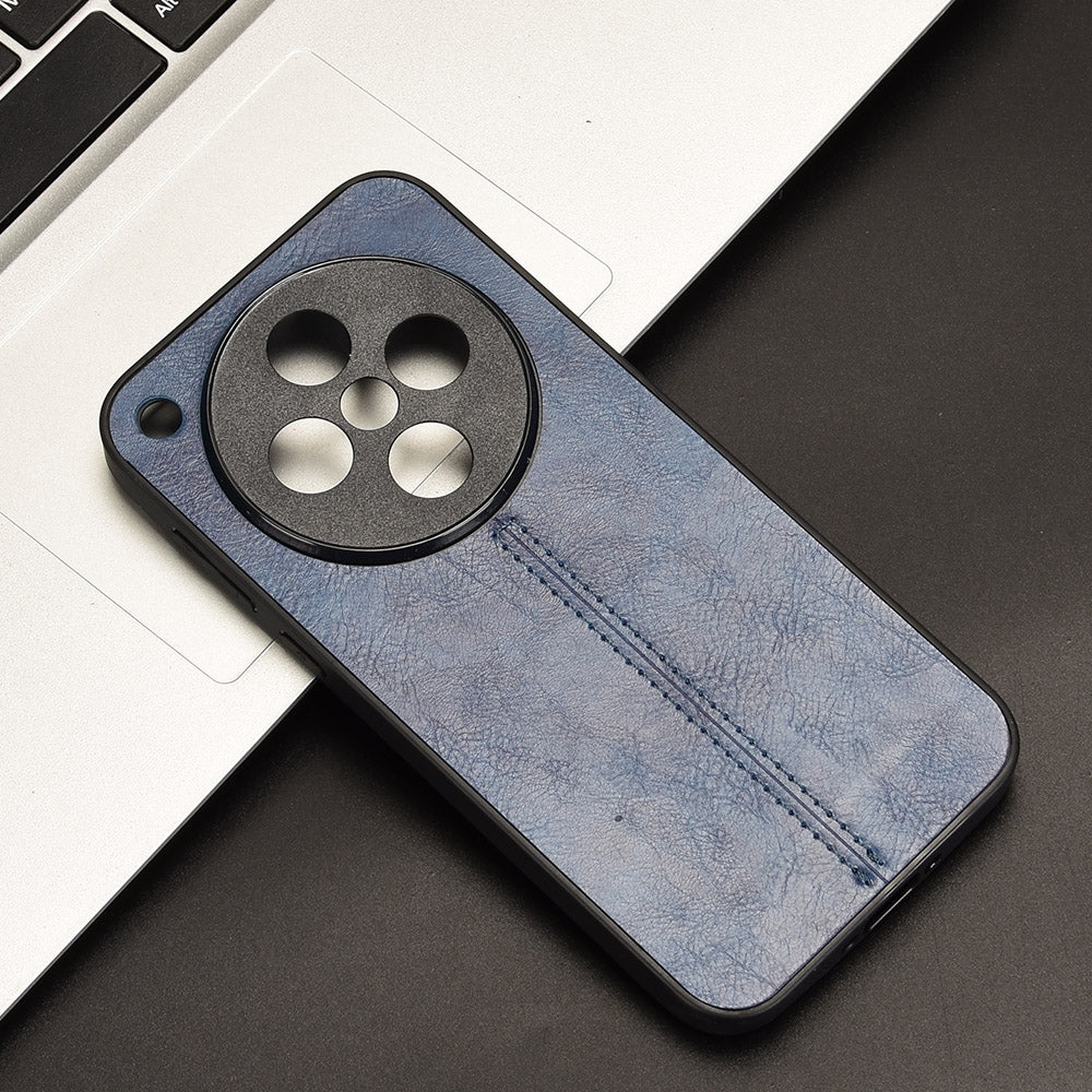 OPPO Find X8 Cow Pattern Sewing Back Cover Phone Case - Premium PU Leather Texture PC + TPU Shockproof Protective Case, Scratch Resistant Slim Lightweight Anti-Fingerprint Full Coverage Mobile Cover