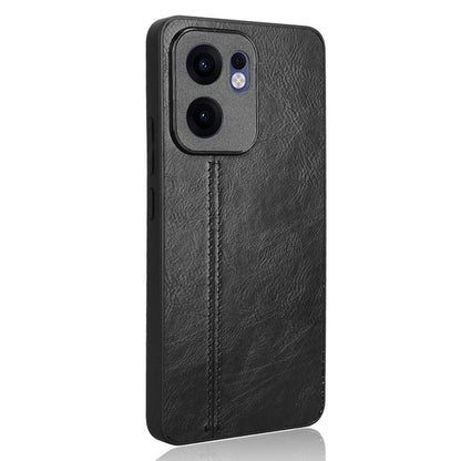 OPPO Reno13 F 5G Cow Pattern Sewing Back Cover Phone Case - Premium PU Leather Texture PC + TPU Shockproof Protective Case, Scratch Resistant Slim Lightweight Anti-Fingerprint Full Coverage Mobile Cover