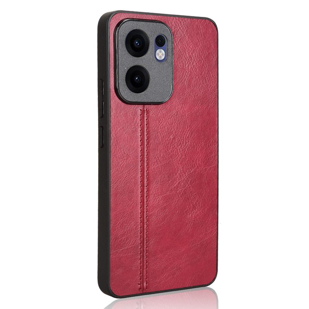OPPO Reno13 F 5G Cow Pattern Sewing Back Cover Phone Case - Premium PU Leather Texture PC + TPU Shockproof Protective Case, Scratch Resistant Slim Lightweight Anti-Fingerprint Full Coverage Mobile Cover