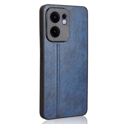 OPPO Reno13 F 4G Cow Pattern Sewing Back Cover Phone Case - Premium PU Leather Texture PC + TPU Shockproof Protective Case, Scratch Resistant Slim Lightweight Anti-Fingerprint Full Coverage Mobile Cover