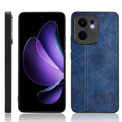 OPPO Reno13 F 5G Cow Pattern Sewing Back Cover Phone Case - Premium PU Leather Texture PC + TPU Shockproof Protective Case, Scratch Resistant Slim Lightweight Anti-Fingerprint Full Coverage Mobile Cover