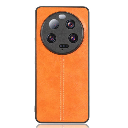 Xiaomi 13 Ultra Cow Pattern Sewing Back Cover Phone Case - Premium PU Leather Texture PC + TPU Shockproof Protective Case, Scratch Resistant Slim Lightweight Anti-Fingerprint Full Coverage Mobile Cover