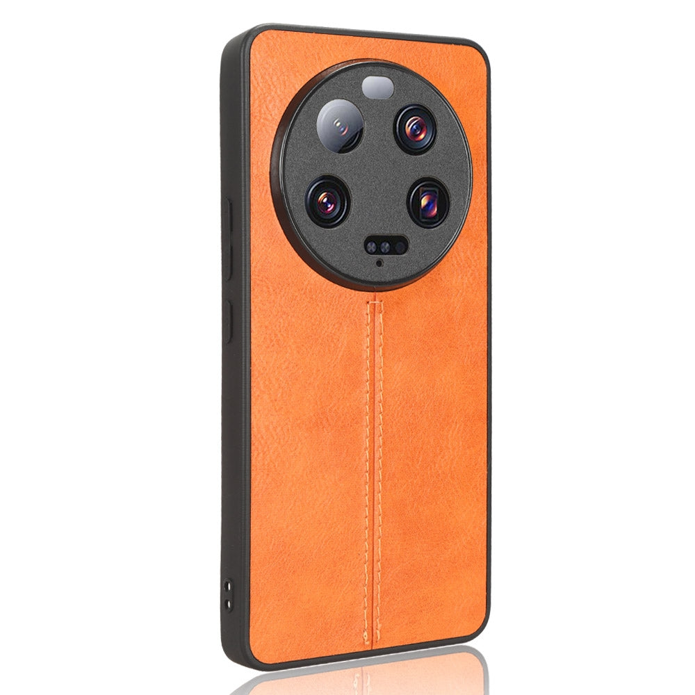 Xiaomi 13 Ultra Cow Pattern Sewing Back Cover Phone Case - Premium PU Leather Texture PC + TPU Shockproof Protective Case, Scratch Resistant Slim Lightweight Anti-Fingerprint Full Coverage Mobile Cover