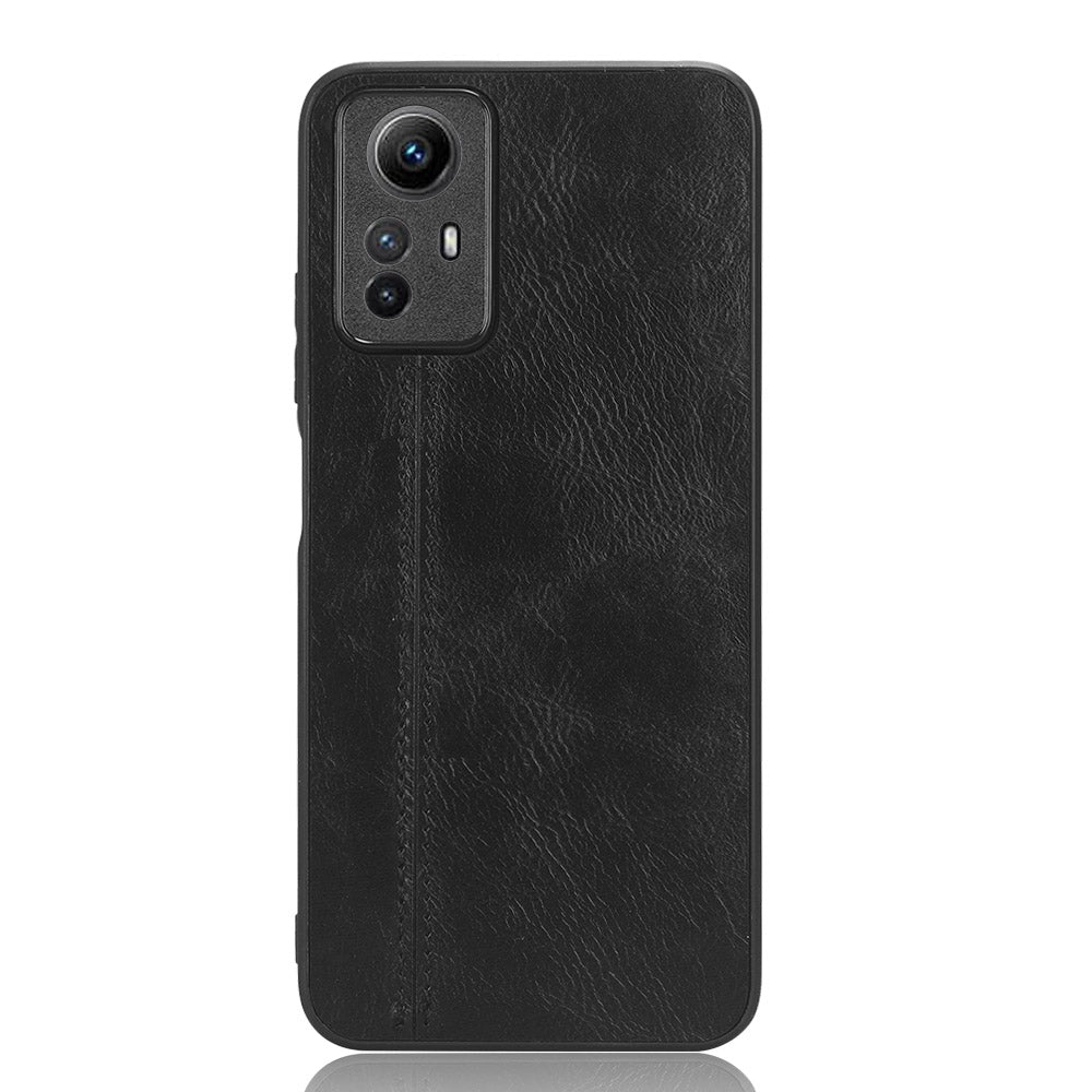 Xiaomi Redmi Note 12S 4G Cow Pattern Sewing Back Cover Phone Case - Premium PU Leather Texture PC + TPU Shockproof Protective Case, Scratch Resistant Slim Lightweight Anti-Fingerprint Full Coverage Mobile Cover