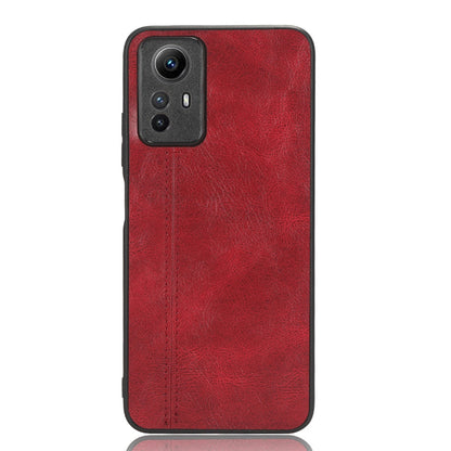 Xiaomi Redmi Note 12S 4G Cow Pattern Sewing Back Cover Phone Case - Premium PU Leather Texture PC + TPU Shockproof Protective Case, Scratch Resistant Slim Lightweight Anti-Fingerprint Full Coverage Mobile Cover