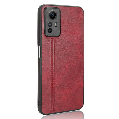 Xiaomi Redmi Note 12S 4G Cow Pattern Sewing Back Cover Phone Case - Premium PU Leather Texture PC + TPU Shockproof Protective Case, Scratch Resistant Slim Lightweight Anti-Fingerprint Full Coverage Mobile Cover