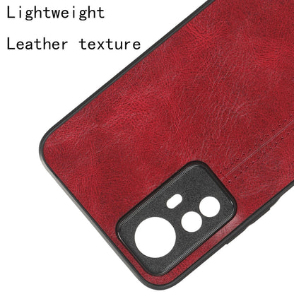 Xiaomi Redmi Note 12S 4G Cow Pattern Sewing Back Cover Phone Case - Premium PU Leather Texture PC + TPU Shockproof Protective Case, Scratch Resistant Slim Lightweight Anti-Fingerprint Full Coverage Mobile Cover