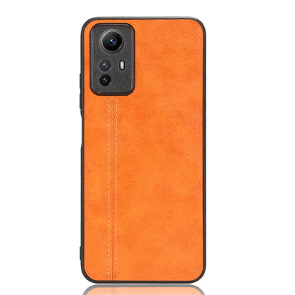Xiaomi Redmi Note 12S 4G Cow Pattern Sewing Back Cover Phone Case - Premium PU Leather Texture PC + TPU Shockproof Protective Case, Scratch Resistant Slim Lightweight Anti-Fingerprint Full Coverage Mobile Cover