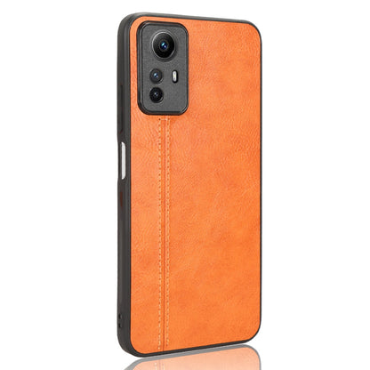 Xiaomi Redmi Note 12S 4G Cow Pattern Sewing Back Cover Phone Case - Premium PU Leather Texture PC + TPU Shockproof Protective Case, Scratch Resistant Slim Lightweight Anti-Fingerprint Full Coverage Mobile Cover