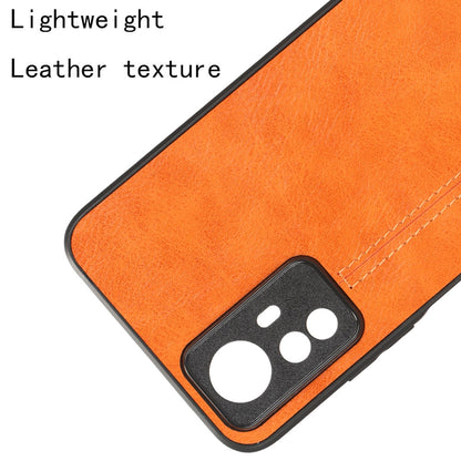 Xiaomi Redmi Note 12S 4G Cow Pattern Sewing Back Cover Phone Case - Premium PU Leather Texture PC + TPU Shockproof Protective Case, Scratch Resistant Slim Lightweight Anti-Fingerprint Full Coverage Mobile Cover