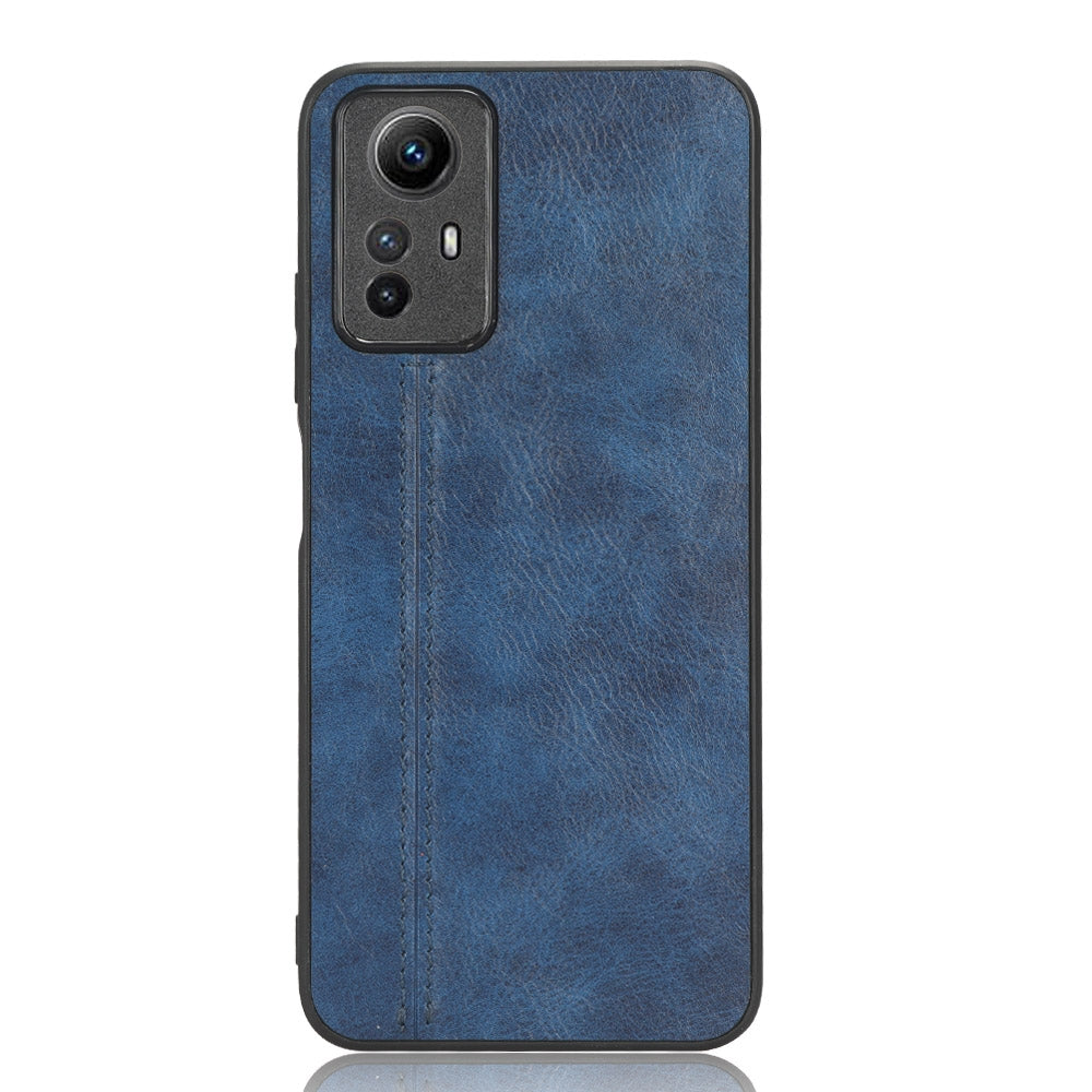 Xiaomi Redmi Note 12S 4G Cow Pattern Sewing Back Cover Phone Case - Premium PU Leather Texture PC + TPU Shockproof Protective Case, Scratch Resistant Slim Lightweight Anti-Fingerprint Full Coverage Mobile Cover