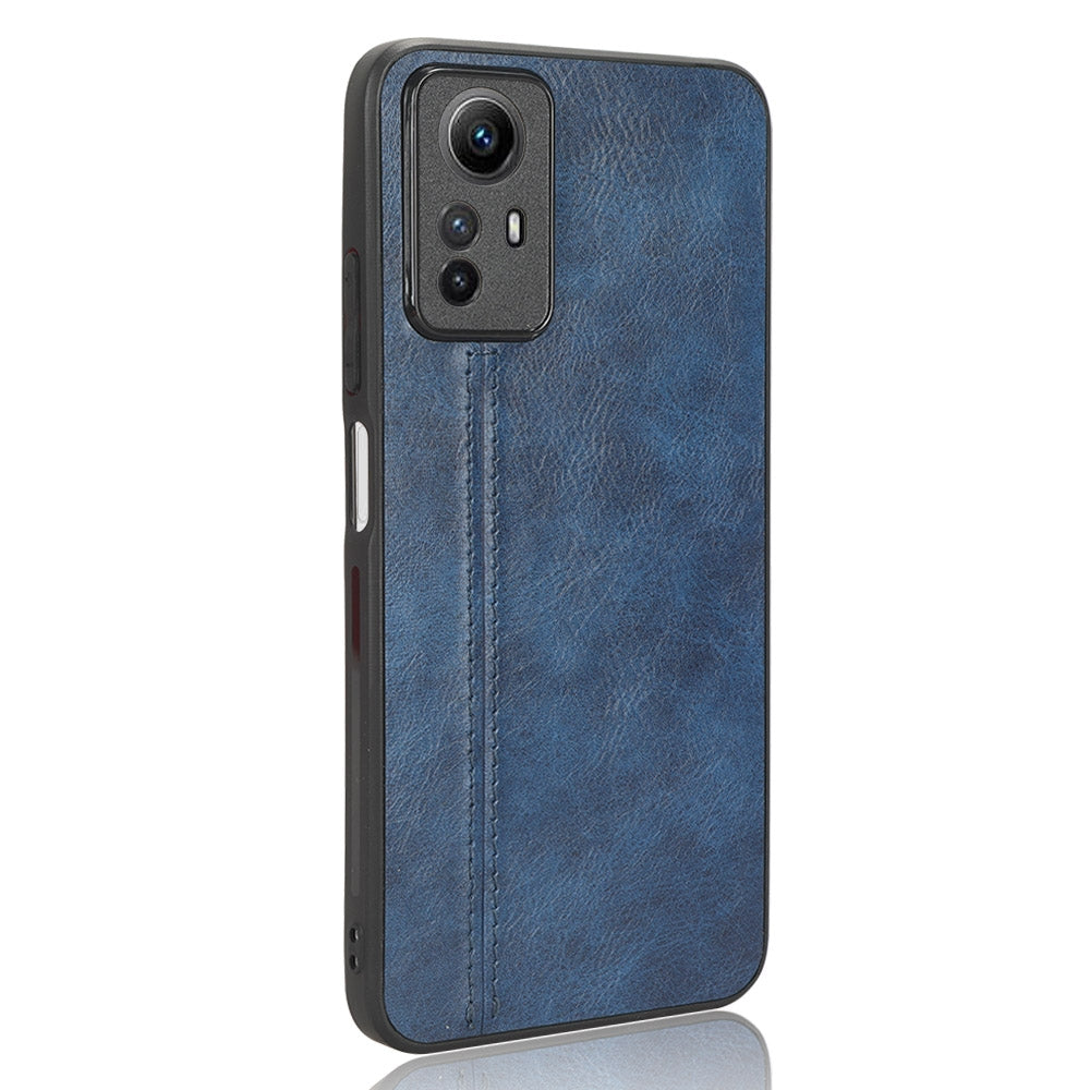 Xiaomi Redmi Note 12S 4G Cow Pattern Sewing Back Cover Phone Case - Premium PU Leather Texture PC + TPU Shockproof Protective Case, Scratch Resistant Slim Lightweight Anti-Fingerprint Full Coverage Mobile Cover