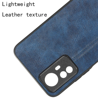 Xiaomi Redmi Note 12S 4G Cow Pattern Sewing Back Cover Phone Case - Premium PU Leather Texture PC + TPU Shockproof Protective Case, Scratch Resistant Slim Lightweight Anti-Fingerprint Full Coverage Mobile Cover