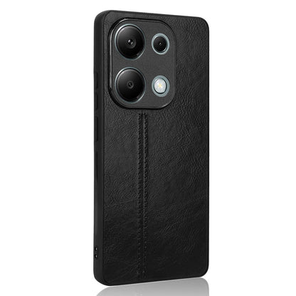 Xiaomi Redmi Note 13 Pro 4G Cow Pattern Sewing Back Cover Phone Case - Premium PU Leather Texture PC + TPU Shockproof Protective Case, Scratch Resistant Slim Lightweight Anti-Fingerprint Full Coverage Mobile Cover
