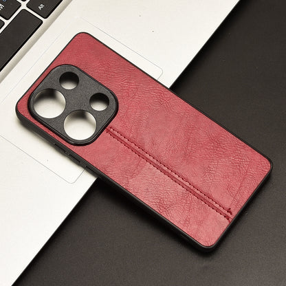 Xiaomi Redmi Note 13 Pro 4G Cow Pattern Sewing Back Cover Phone Case - Premium PU Leather Texture PC + TPU Shockproof Protective Case, Scratch Resistant Slim Lightweight Anti-Fingerprint Full Coverage Mobile Cover