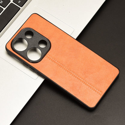 Xiaomi Redmi Note 13 Pro 4G Cow Pattern Sewing Back Cover Phone Case - Premium PU Leather Texture PC + TPU Shockproof Protective Case, Scratch Resistant Slim Lightweight Anti-Fingerprint Full Coverage Mobile Cover