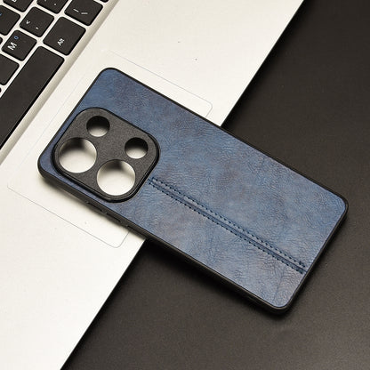 Xiaomi Poco M6 Pro 4G Cow Pattern Sewing Back Cover Phone Case - Premium PU Leather Texture PC + TPU Shockproof Protective Case, Scratch Resistant Slim Lightweight Anti-Fingerprint Full Coverage Mobile Cover