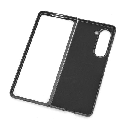 Samsung Galaxy Z Fold5 Cow Pattern Sewing Back Cover Phone Case - Premium PU Leather Texture PC + TPU Shockproof Protective Case, Scratch Resistant Slim Lightweight Anti-Fingerprint Full Coverage Mobile Cover