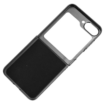 Samsung Galaxy Z Flip6 Cow Pattern Sewing Back Cover Phone Case - Premium PU Leather Texture PC + TPU Shockproof Protective Case, Scratch Resistant Slim Lightweight Anti-Fingerprint Full Coverage Mobile Cover