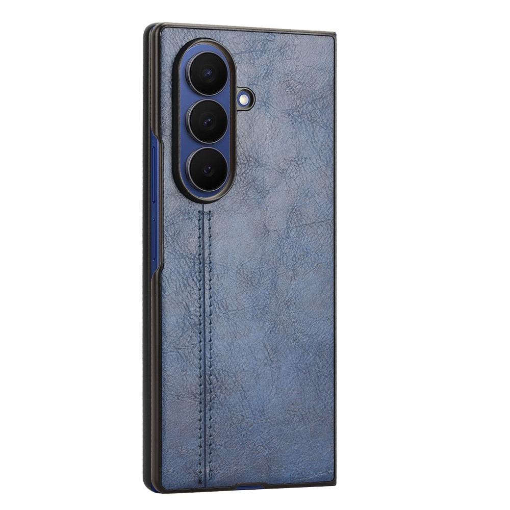 Samsung Galaxy Z Fold7 5G Cow Pattern Sewing Back Cover Phone Case - Premium PU Leather Texture PC + TPU Shockproof Protective Case, Scratch Resistant Slim Lightweight Anti-Fingerprint Full Coverage Mobile Cover