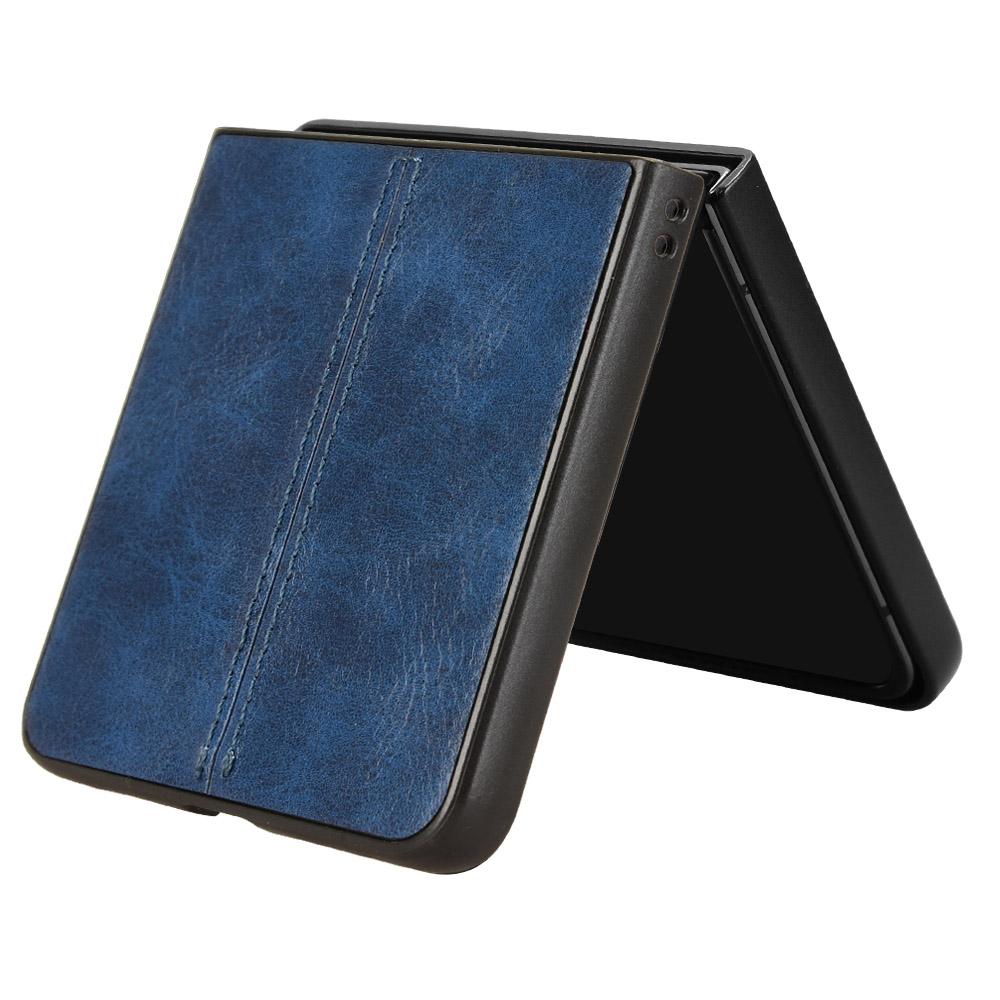 Samsung Galaxy Z Flip7 5G Cow Pattern Sewing Back Cover Phone Case - Premium PU Leather Texture PC + TPU Shockproof Protective Case, Scratch Resistant Slim Lightweight Anti-Fingerprint Full Coverage Mobile Cover
