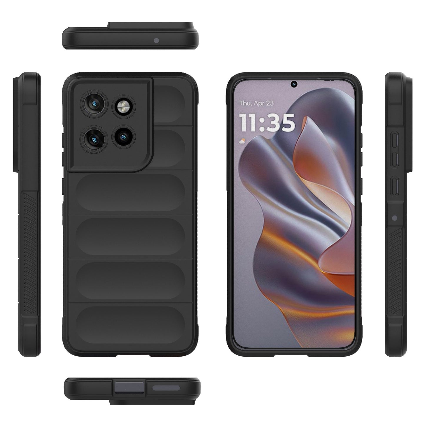 Motorola Edge 50 Neo Magic Shield TPU + Flannel Protective Phone Case Cover, Shockproof Scratch Resistant
