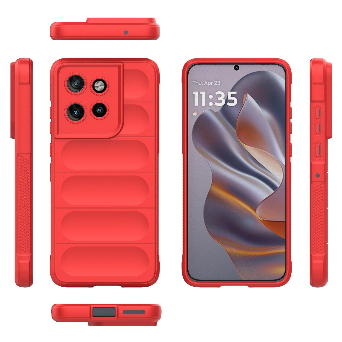 Motorola Edge 50 Neo Magic Shield TPU + Flannel Protective Phone Case Cover, Shockproof Scratch Resistant
