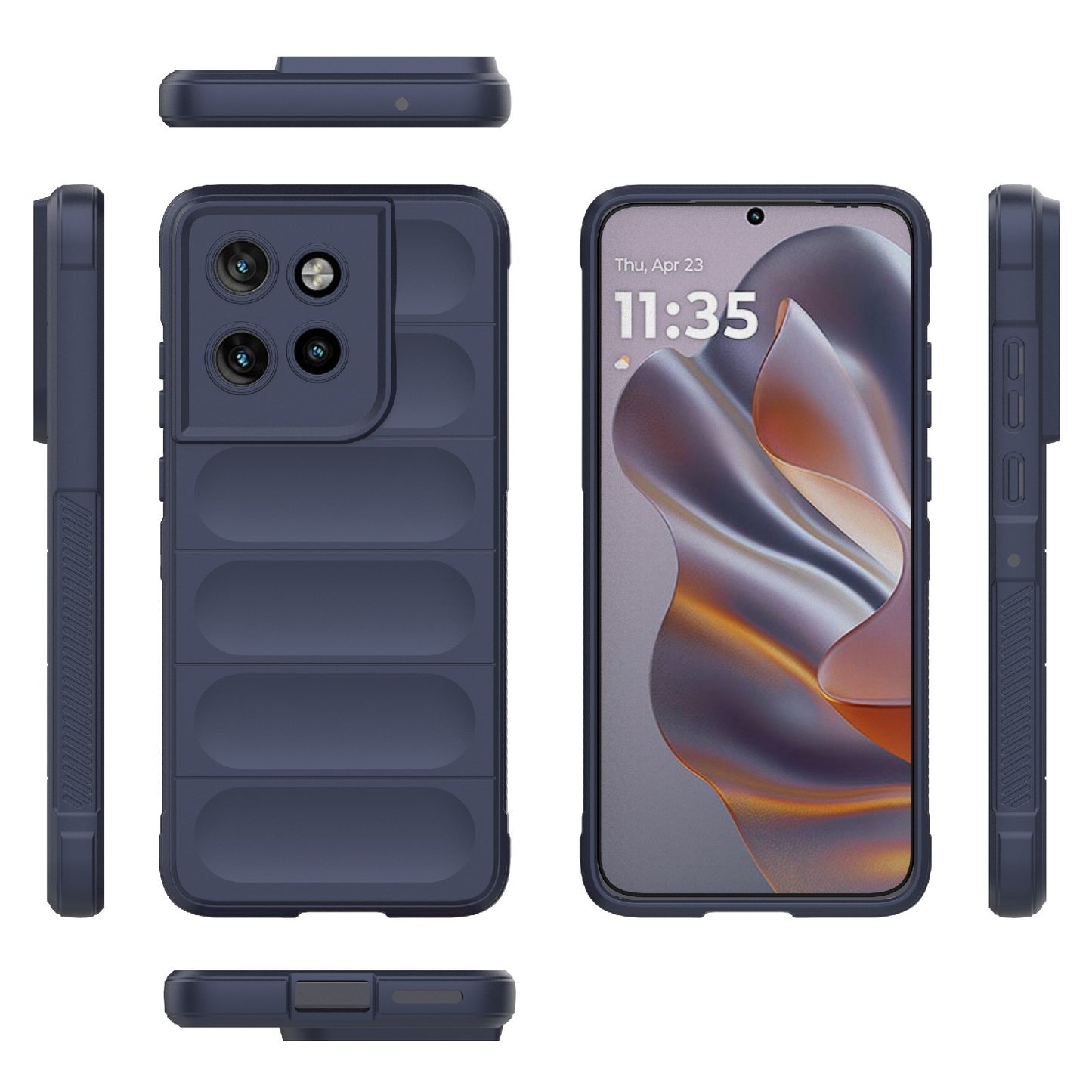 Motorola Edge 50 Neo Magic Shield TPU + Flannel Protective Phone Case Cover, Shockproof Scratch Resistant