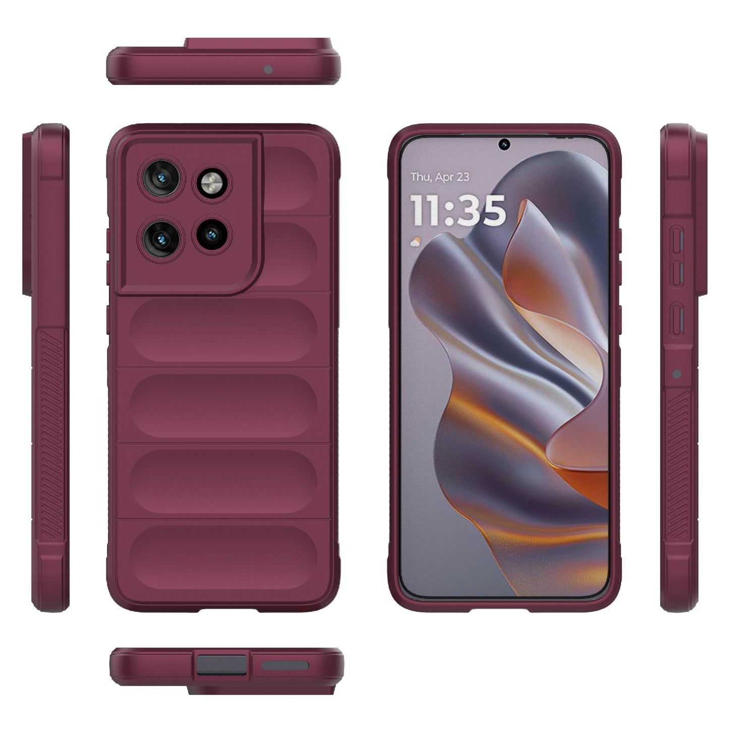 Motorola Edge 50 Neo Magic Shield TPU + Flannel Protective Phone Case Cover, Shockproof Scratch Resistant