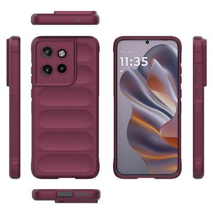 Motorola Edge 50 Neo Magic Shield TPU + Flannel Protective Phone Case Cover, Shockproof Scratch Resistant